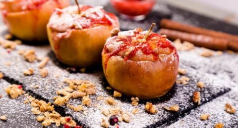 التفاح المخبوز بالقرفة للرجيم