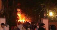 احراق مقر حملة شفيق وصباحي يدين العنف