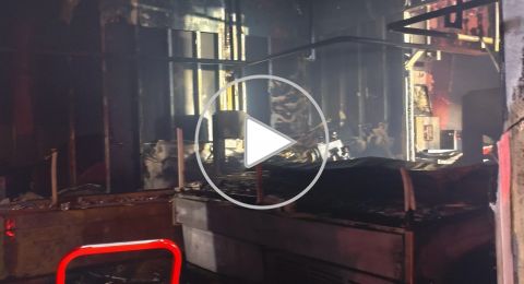 أم الفحم: حريق كبير في محل تجاري دون إصابات